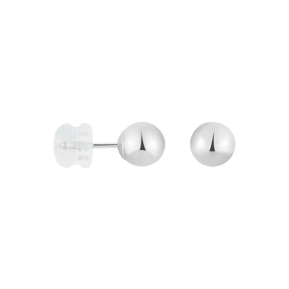Stroili Orecchini Lobo Oro Bianco 9K Sfere 6 mm Bon Ton