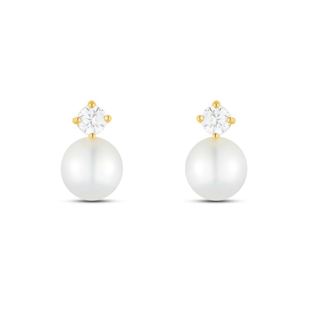 Stroili Orecchini Oro Giallo 9K Perla e Cristallo Bon Ton