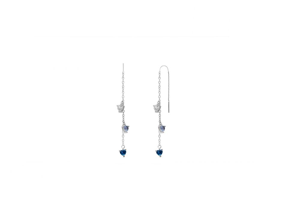 Chimiama Orecchini Argento Cuori Multicolor