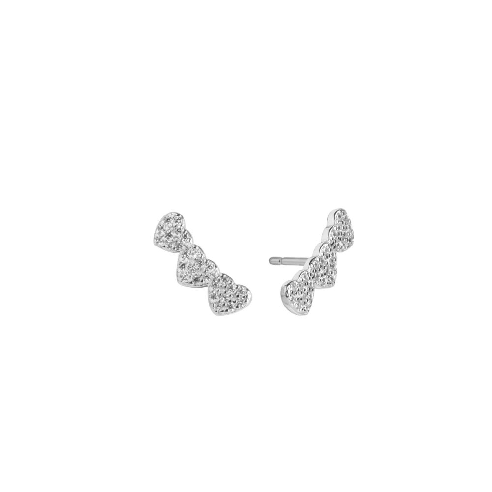 Chimiama Orecchini Argento Cuori Zirconati