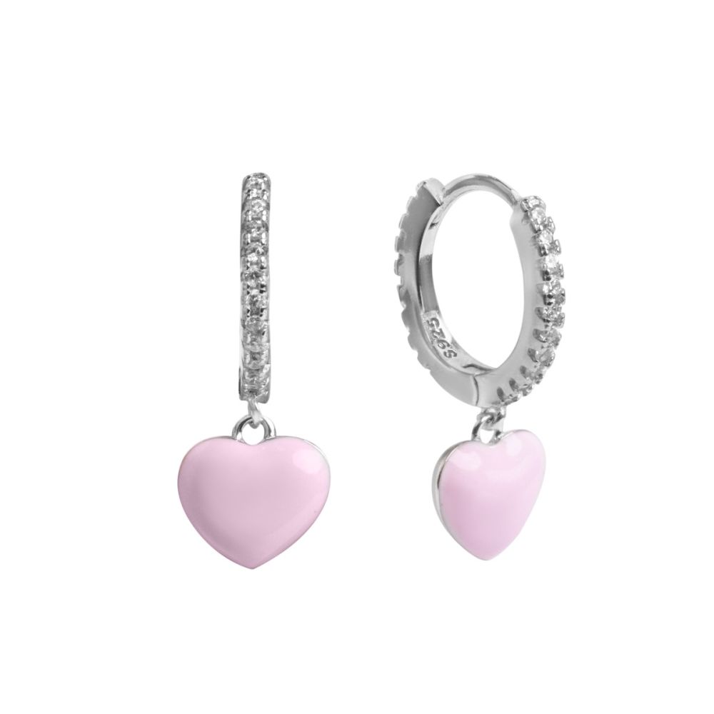 Chimiama Cerchio Argento Cuore Smalto Rosa