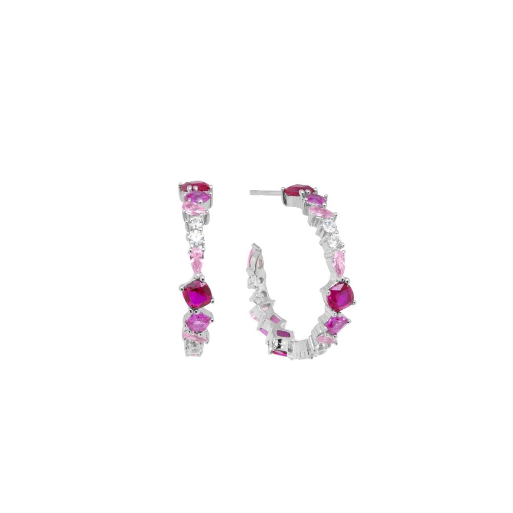 Chimiama Orecchini Argento Zirconi Rubino e Kunzite