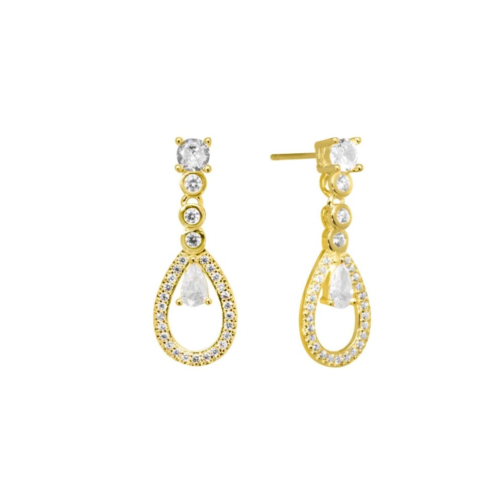 Chimiama Orecchini Argento Gold Cristalli Bianchi