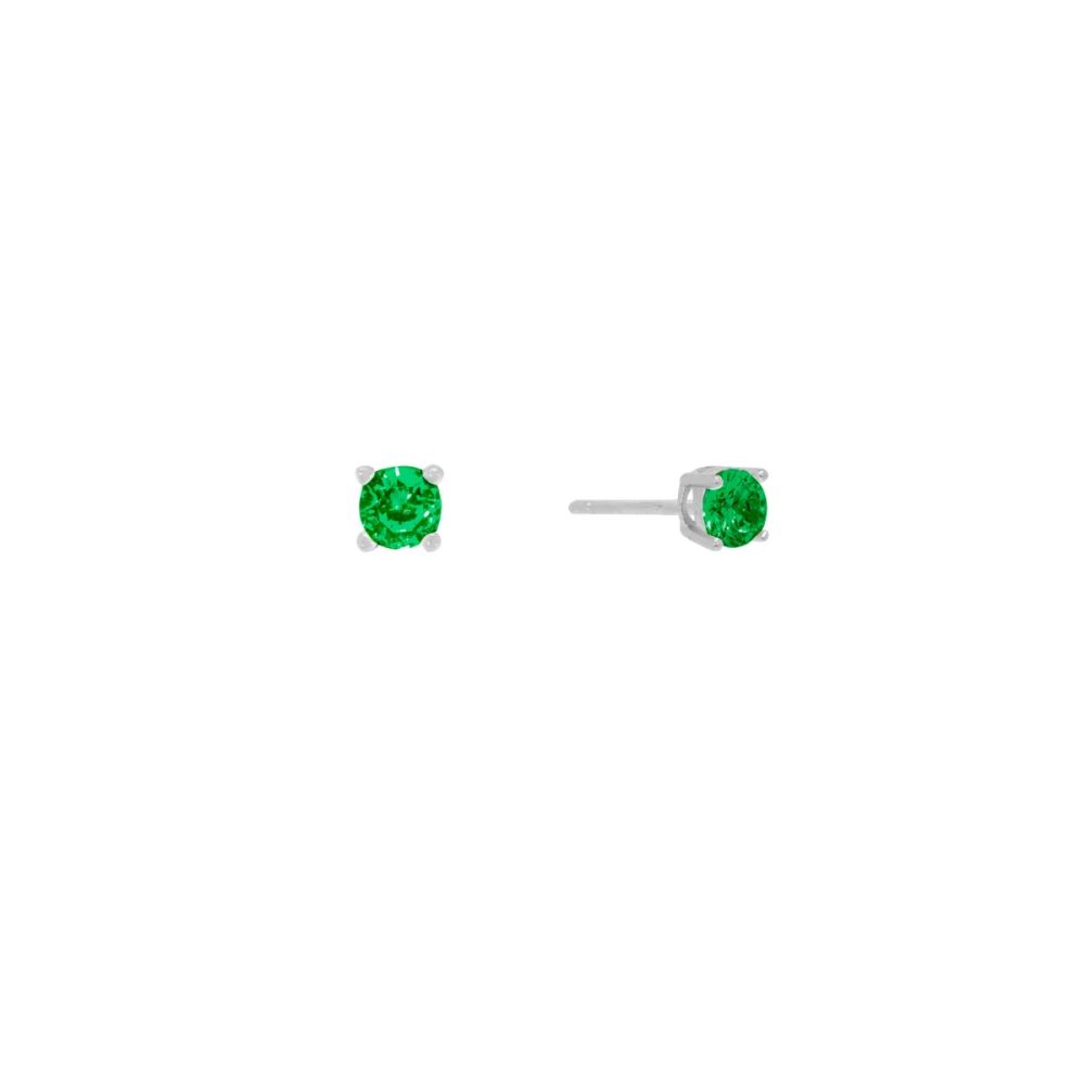 Chimiama Orecchini Argento Punto Luce Verde 4 mm
