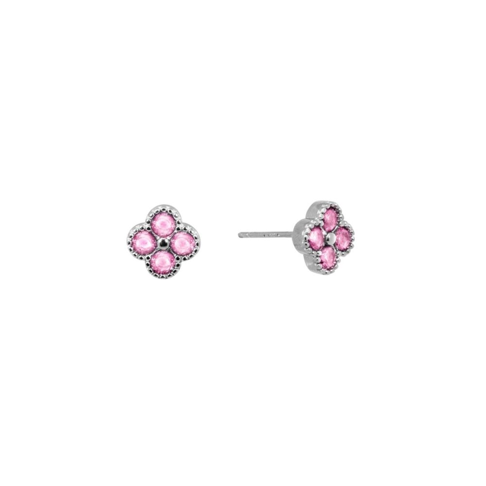 Chimiama Orecchini Argento Quadrifoglio Kunzite