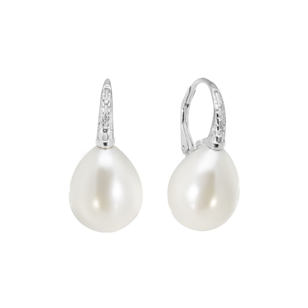 Chimiama Orecchini Argento Zirconi e  Perla Bianca