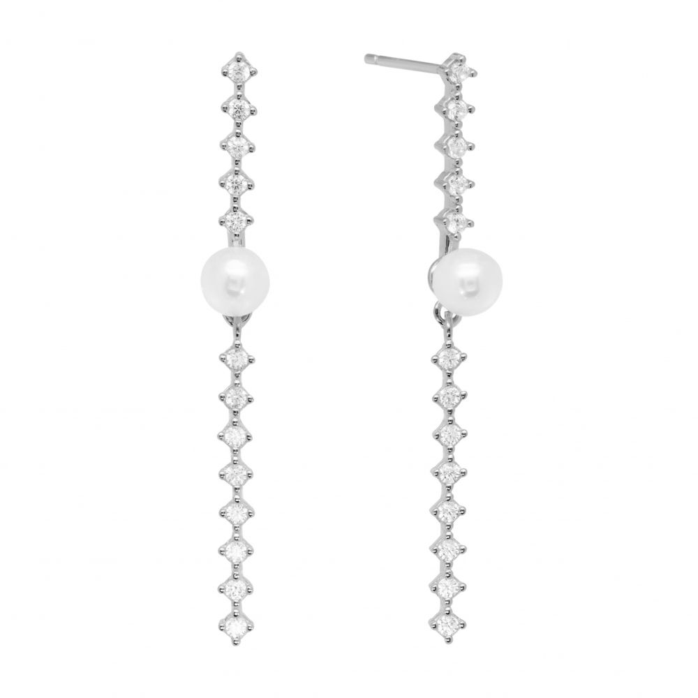 Chimiama Orecchini Argento Cristalli e Perla