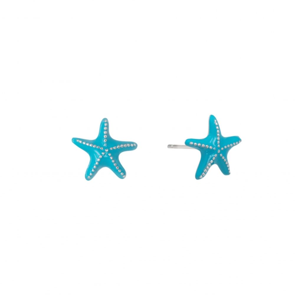 Chimiama Orecchini Argento Stella Marina Azzurra