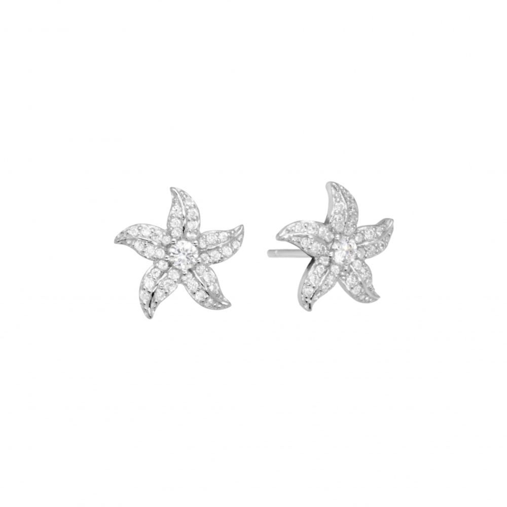 Chimiama Orecchini Argento Fiore Zirconato