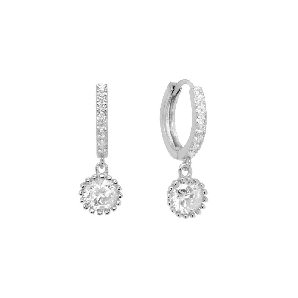 Chimiama Cerchi Argento Con Zirconi Bianchi