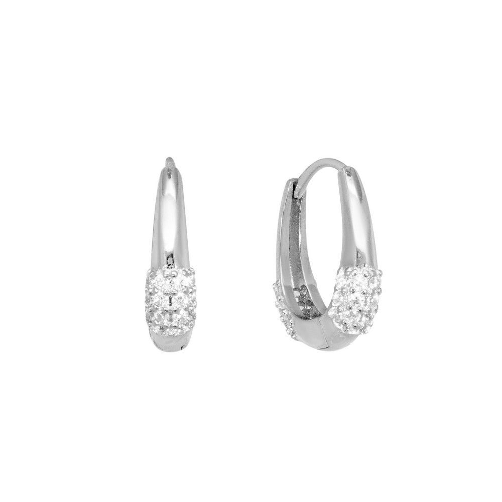 Chimiama Orecchini Cerchio Argento Zirconi Bianchi
