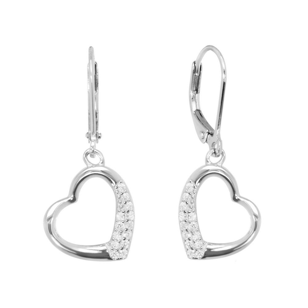 Chimiama Orecchini Argento Cuore con Zirconi