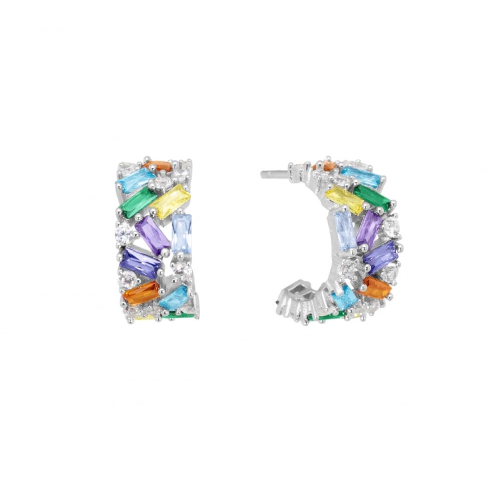 Chimiama Orecchini Argento Cristalli Multicolor