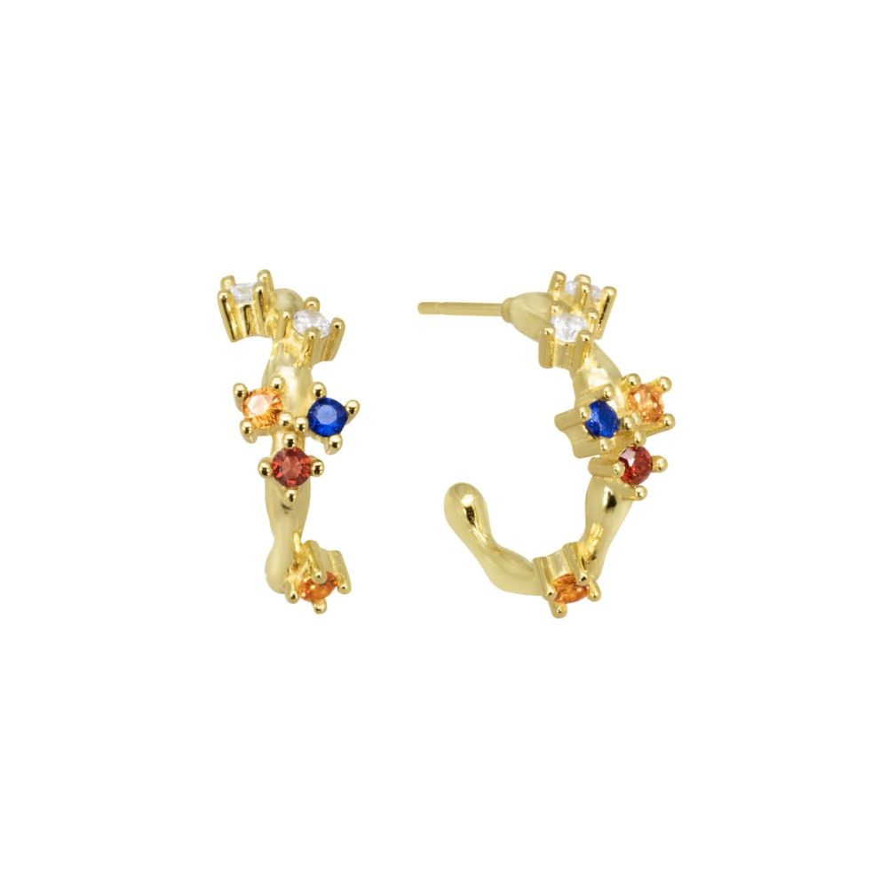 Chimiama Orecchini Argento Gold Zirconi Multicolor