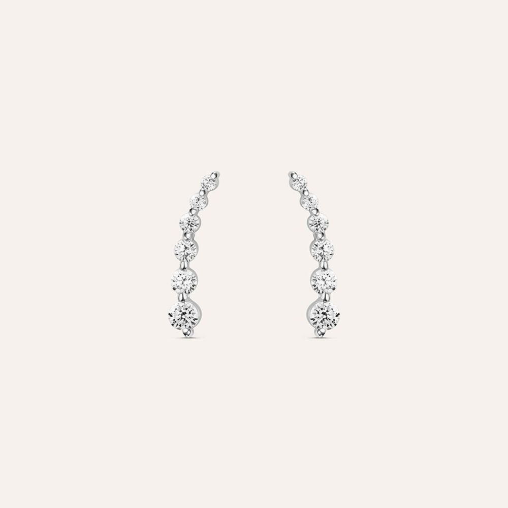 Stroili Orecchini Oro Bianco 9K con Zirconi Claire