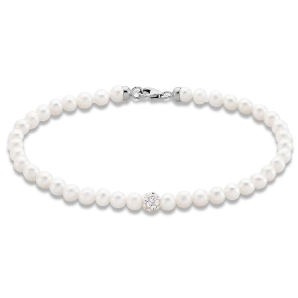 Stroili Bracciale Oro Bianco 9K Perle 4 mm Gabrielle