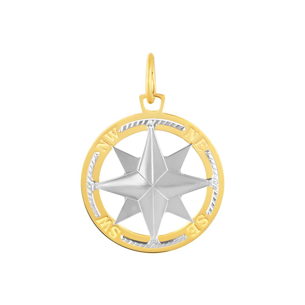 Stroili Pendente Oro Bicolore 9K Rosa dei Venti L'Homme Or