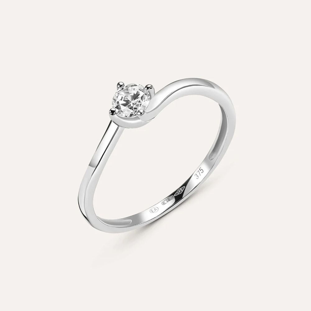 Stroili Anello Solitario 4 mm Oro Bianco 9K Claire 