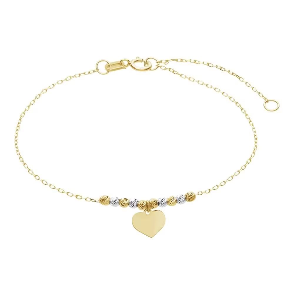 Stroili Bracciale Kids Oro Giallo 9k Cuore con Sfere Gold e Rodio