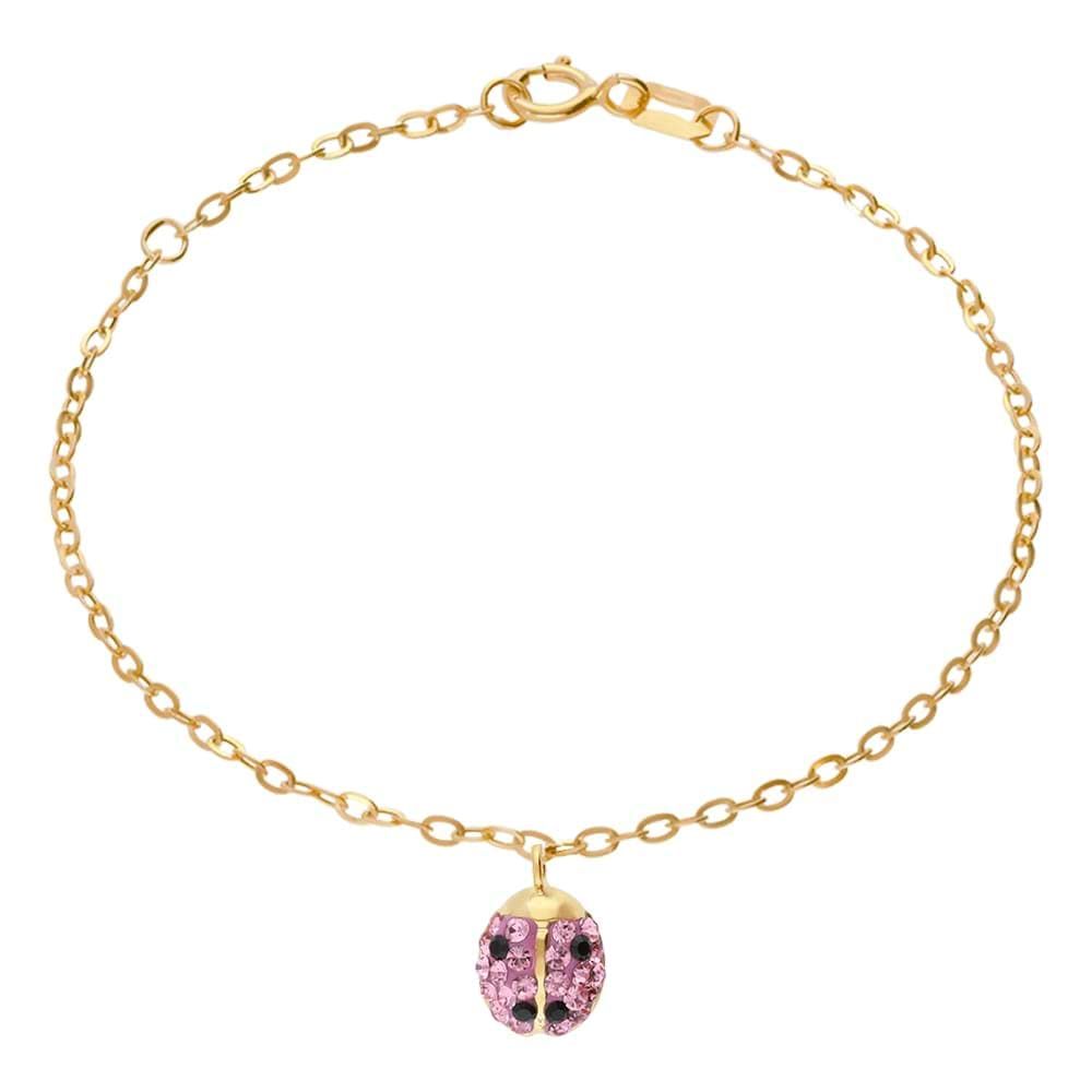Stroili Bracciale Oro Giallo 9K Coccinella Rosa Mon Petit