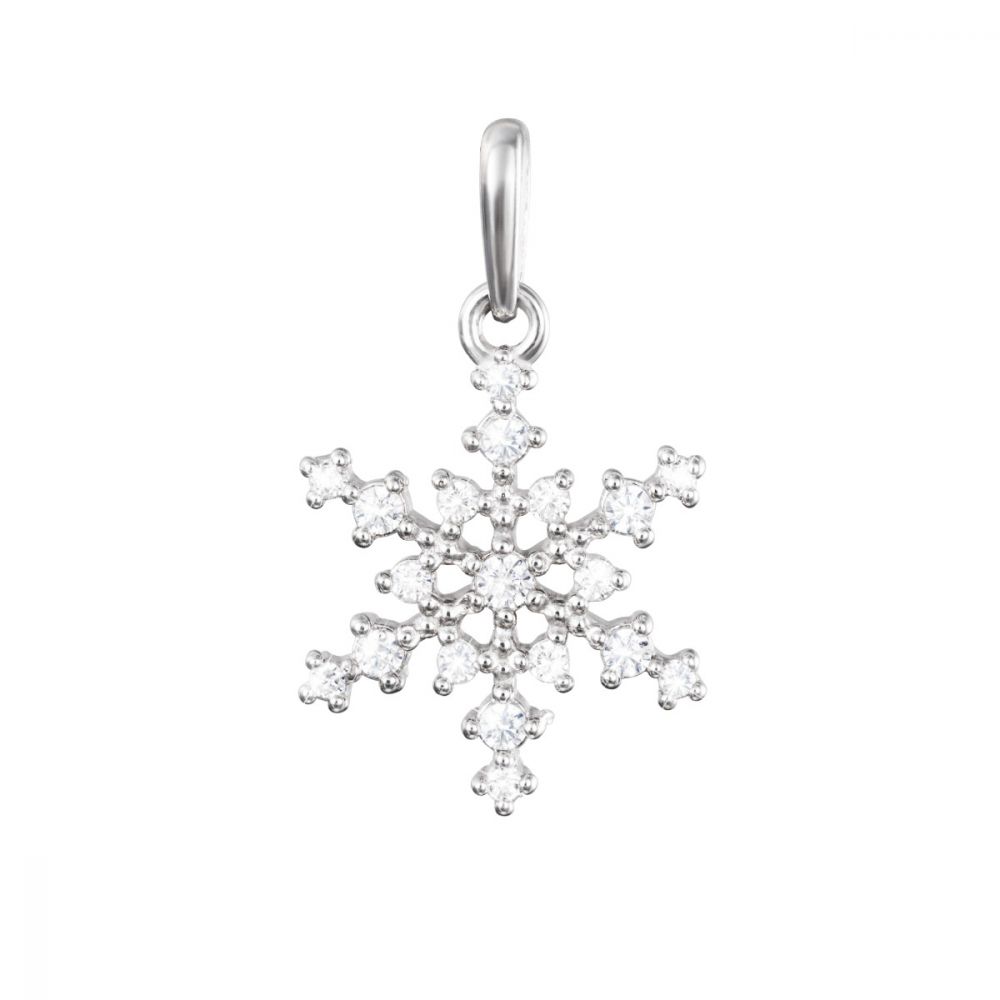 Stroili Pendente Oro Bianco 9K Fiocco di Neve Poeme