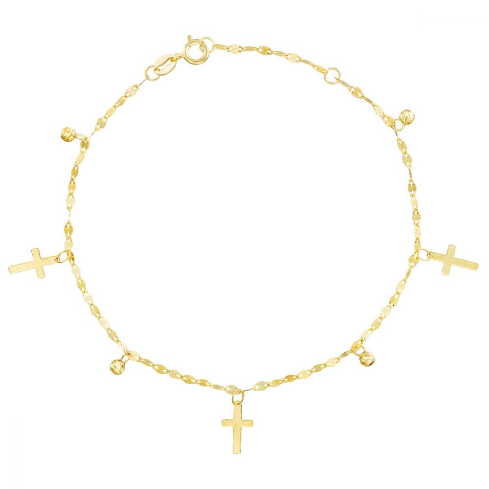 Stroili Bracciale Oro Giallo 9K 3 Croci Pendenti Holy