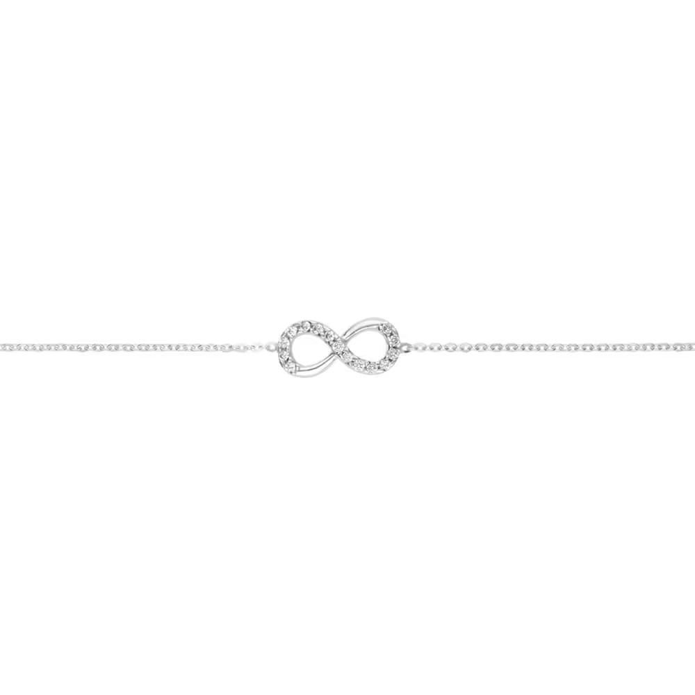 Stroili Bracciale Oro Bianco 9 k Infinito zirconi Bianchi Claire