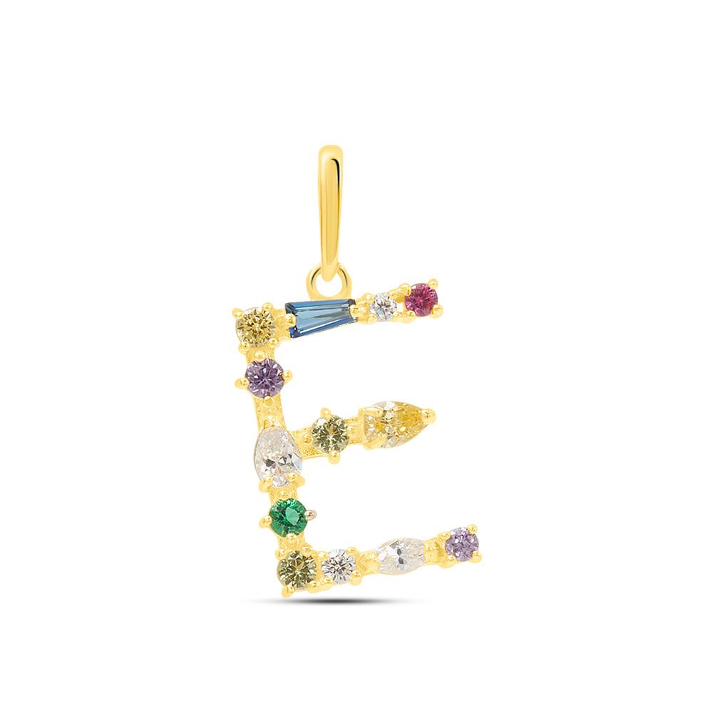 Stroili Pendente Lettere Zirconate Multi Oro Giallo 9K