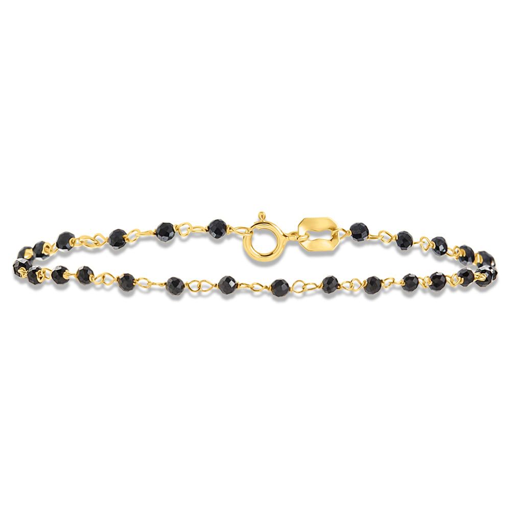 Stroili Bracciale Oro Giallo 9K Pietre Nere Holy