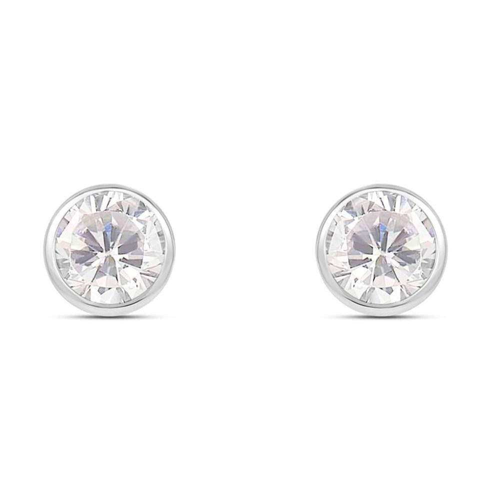 Stroili Orecchini Oro Bianco 9K Zirconi 4 mm Bon Ton