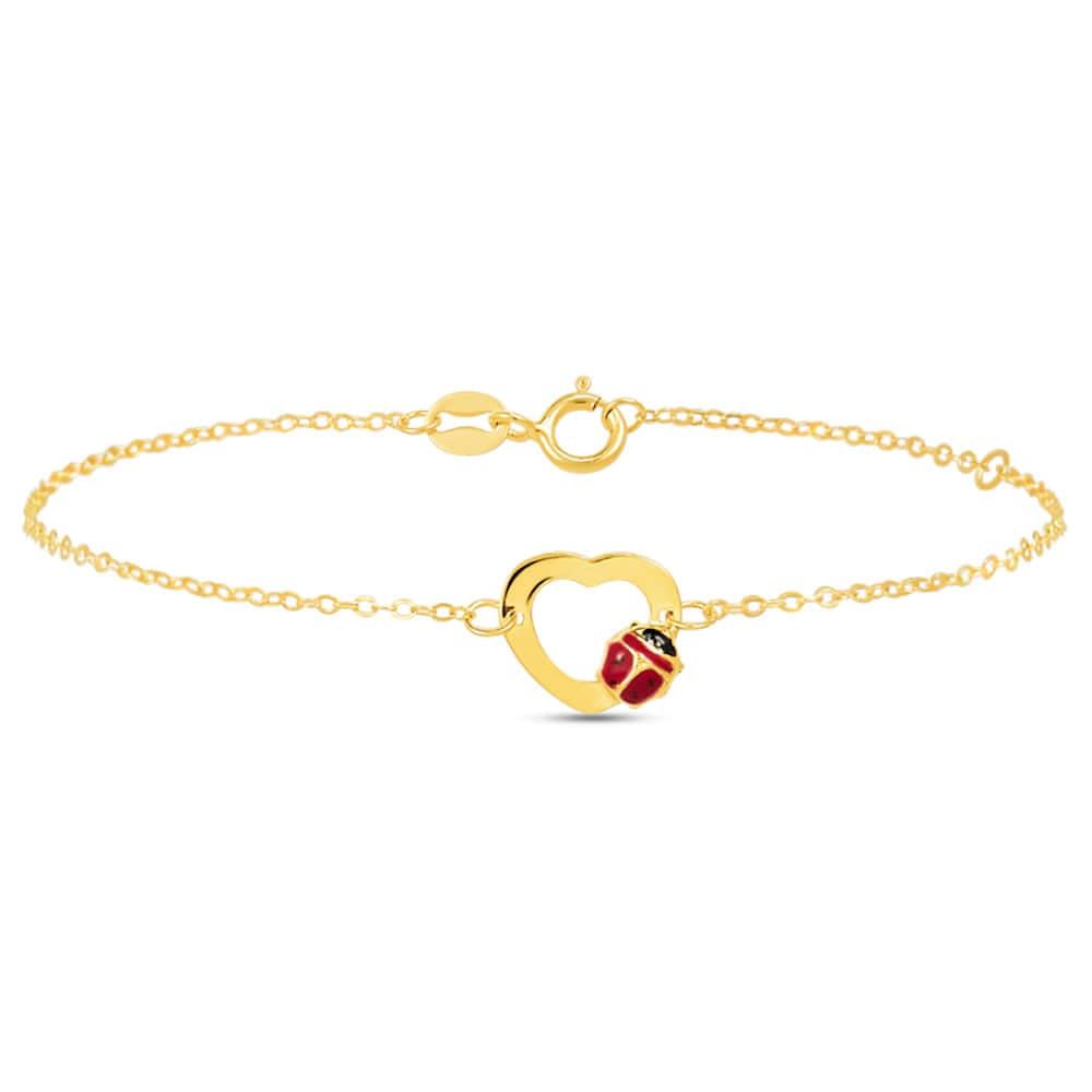 Stroili Bracciale Oro Giallo 9K Cuore Coccinella Mon Petit