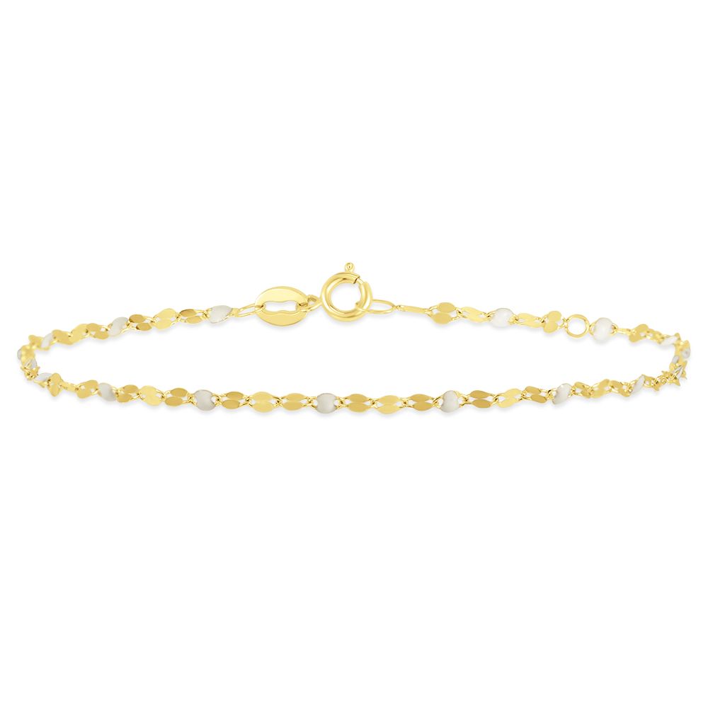 Stroili Bracciale Oro Giallo 9K Forzatina e Smalto Bianco Beverly