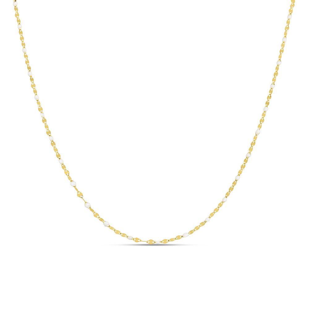 Stroili Collana Oro Giallo 9K Forzatina e Smalto Bianco Beverly