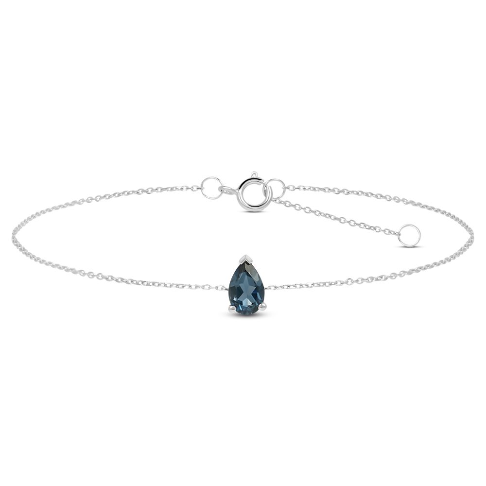 Stroili Bracciale Oro Bianco 9K Cristallo London Blue Amelie