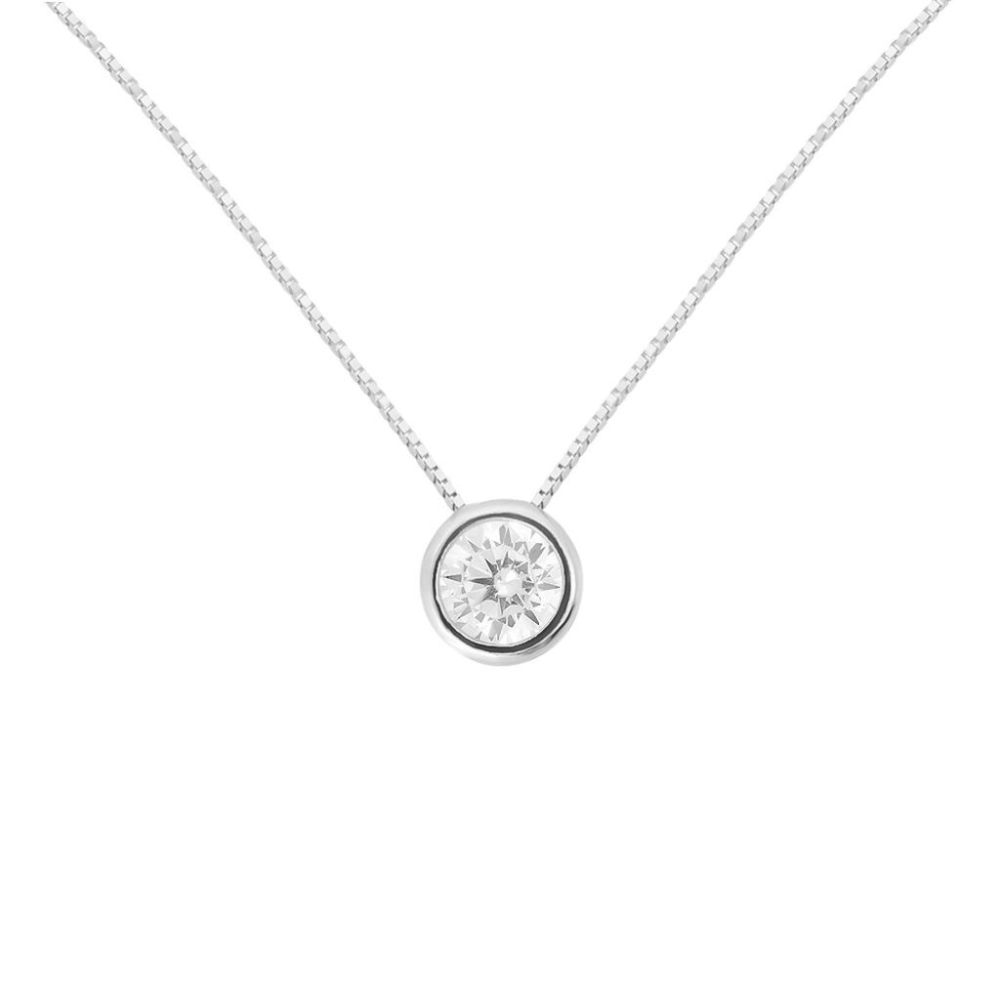 Stroili Collana Oro Bianco 9K Punto Luce 4 mm Claire