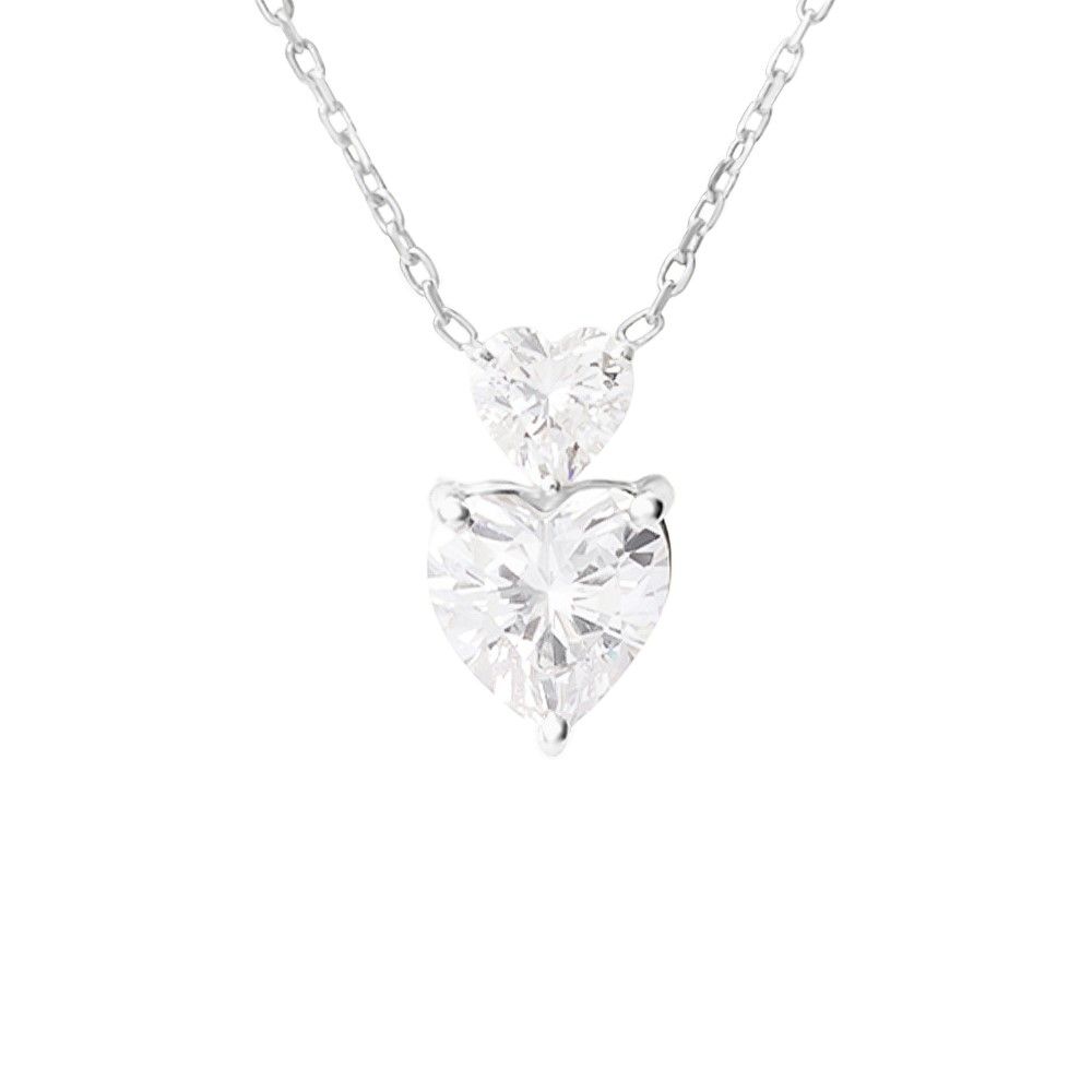 Stroili Collana Oro Bianco 9K Cuore Bianco Claire