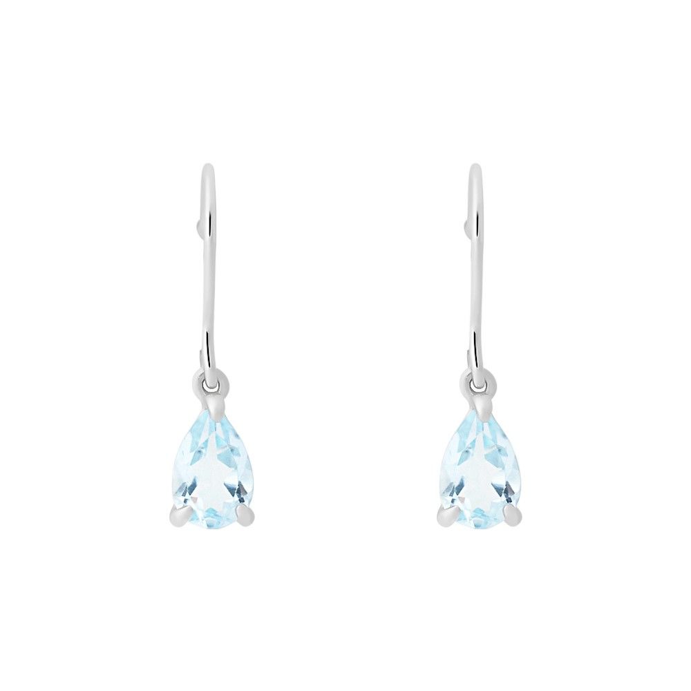 Stroili Orecchini Oro Bianco 9K Goccia Sky Blue Amelie