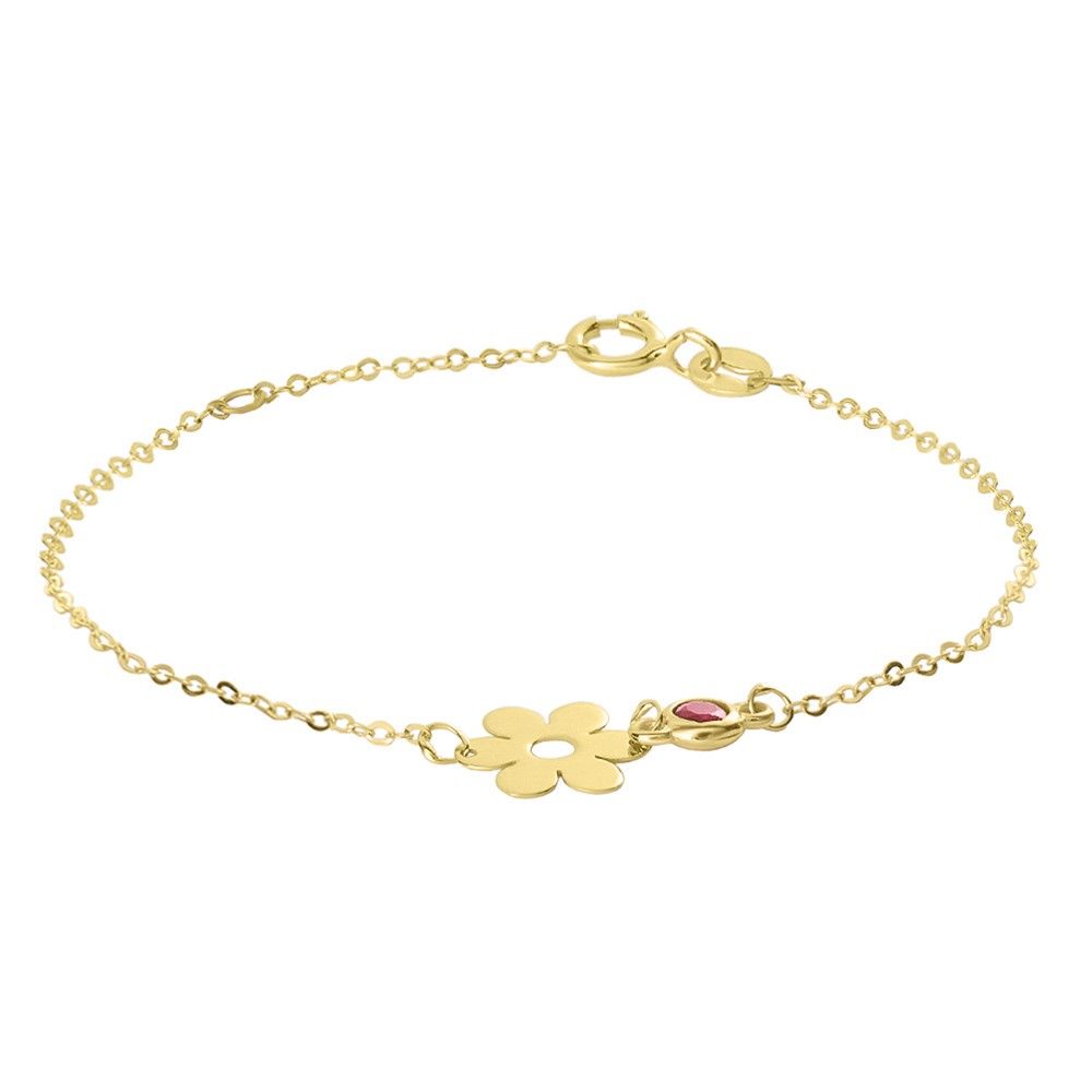 Stroili Bracciale Fiore e Cristallo Oro Giallo 9K Mon Petit