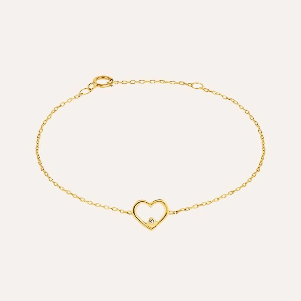 Stroili Bracciale Oro Giallo 9K Cuore e Diamante