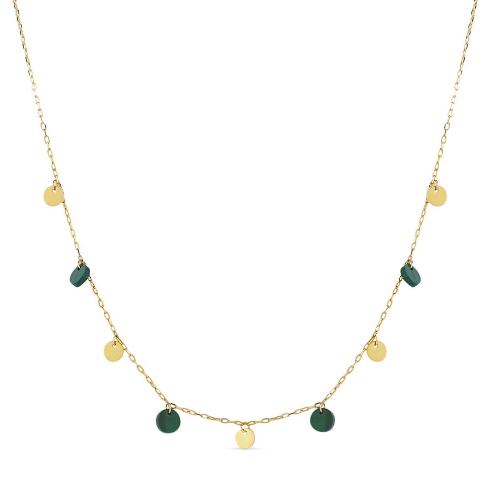Stroili Collana Oro Giallo 9K Malachite e Charm Beverly