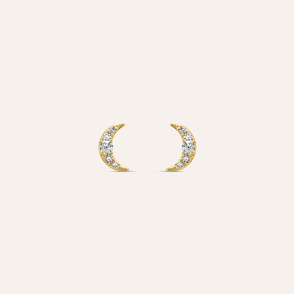 Stroili Orecchini Luna Oro Giallo 9K e Zirconi Bon Ton