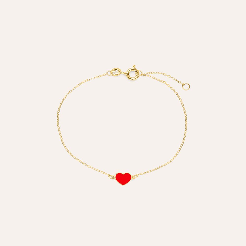 Stroili Bracciale Cuore Rosso Oro Giallo 9K Mon Petit