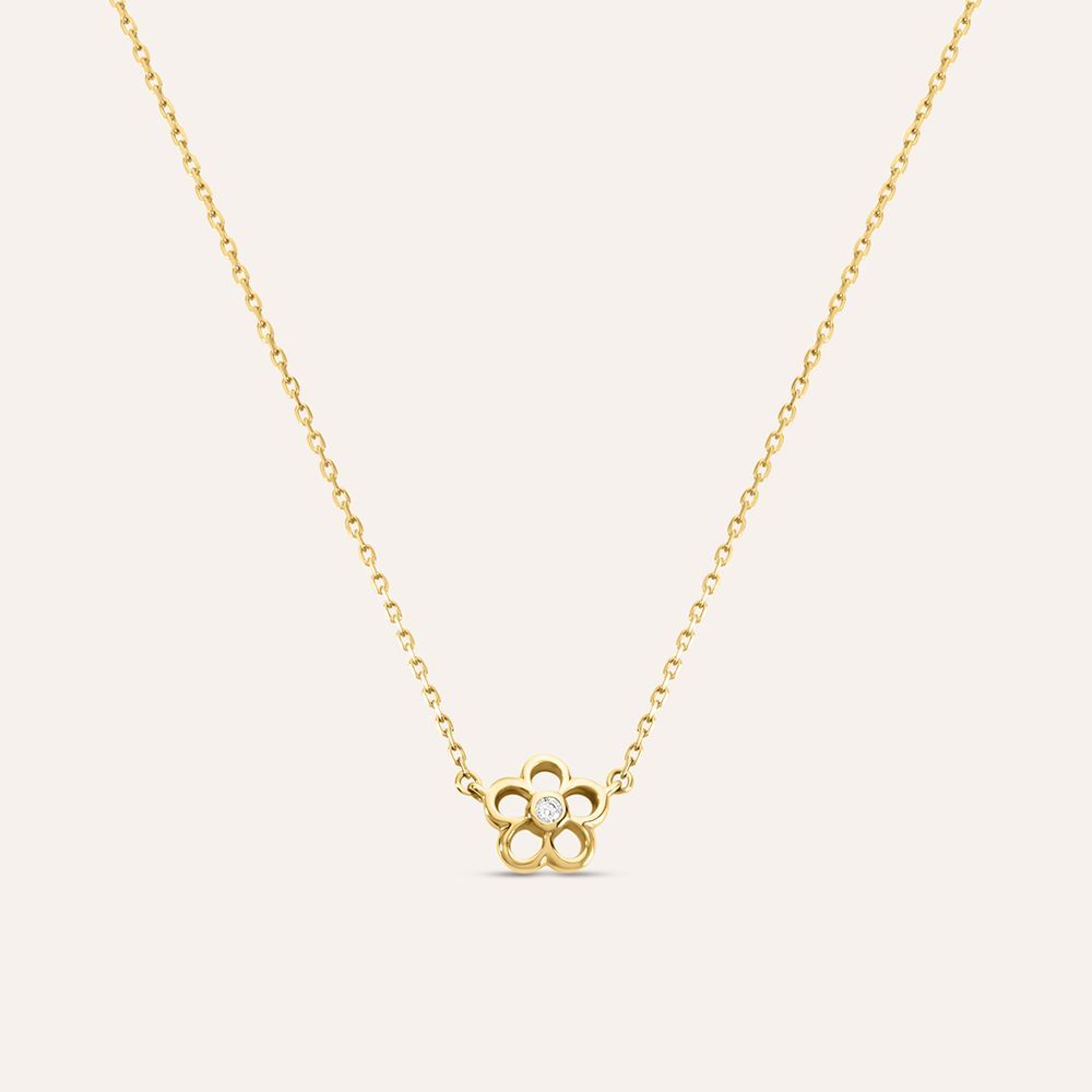 Stroili Collana Oro Giallo 9K Fiore con Diamante