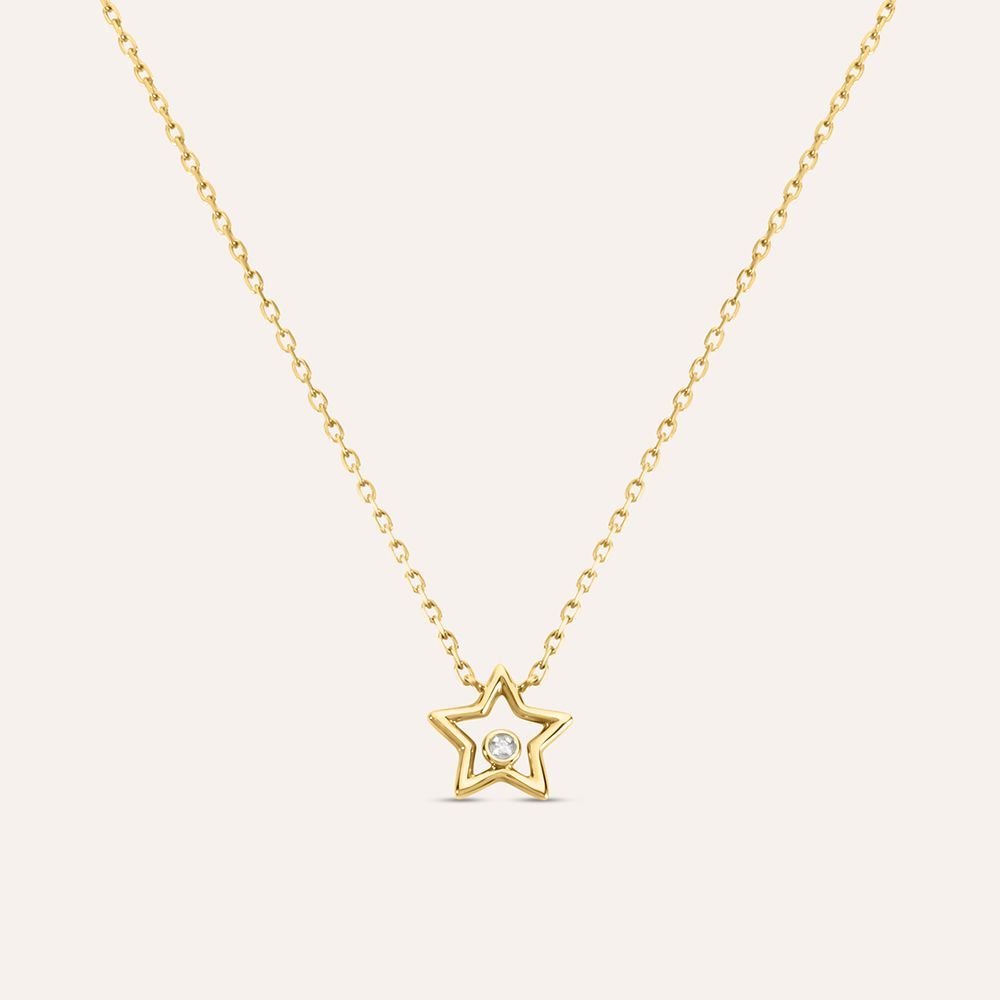 Stroili Collana Oro Giallo 9K Stella con Diamante