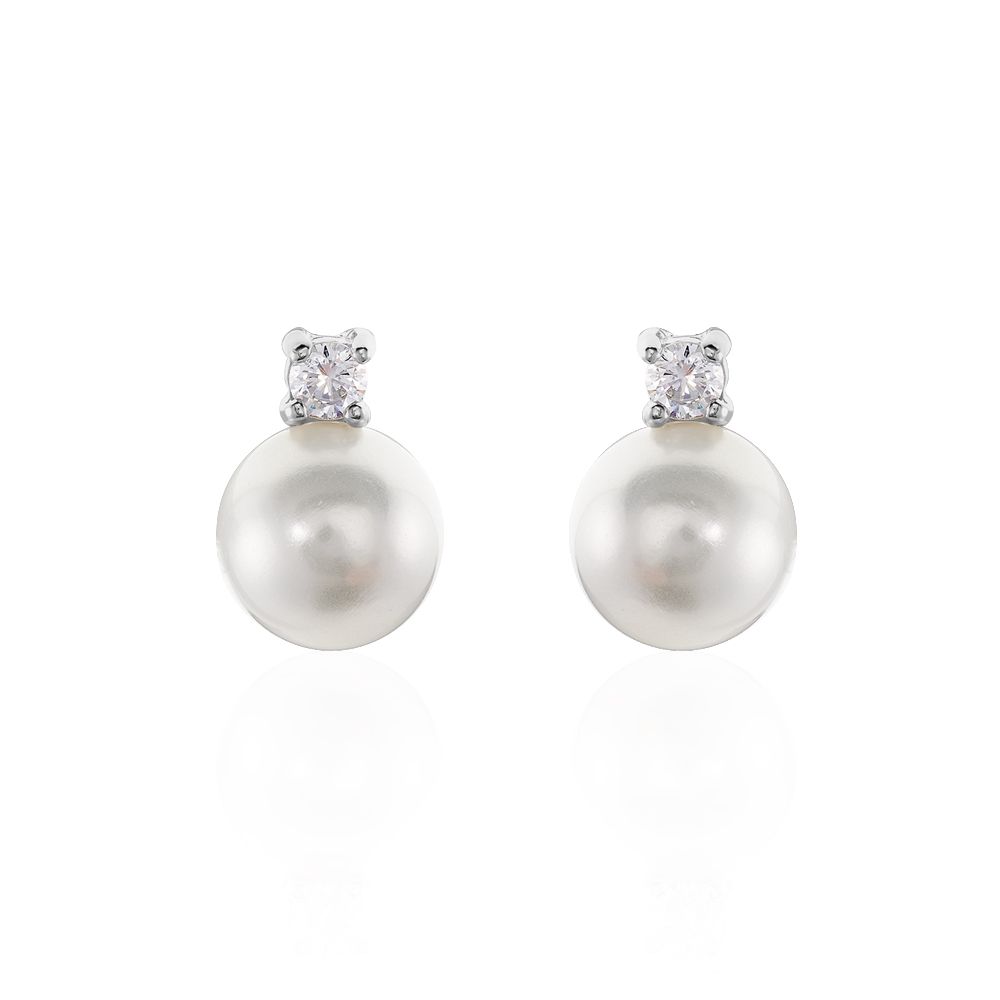 Stroili Orecchini Argento Perla e Cristallo Silver Pearls