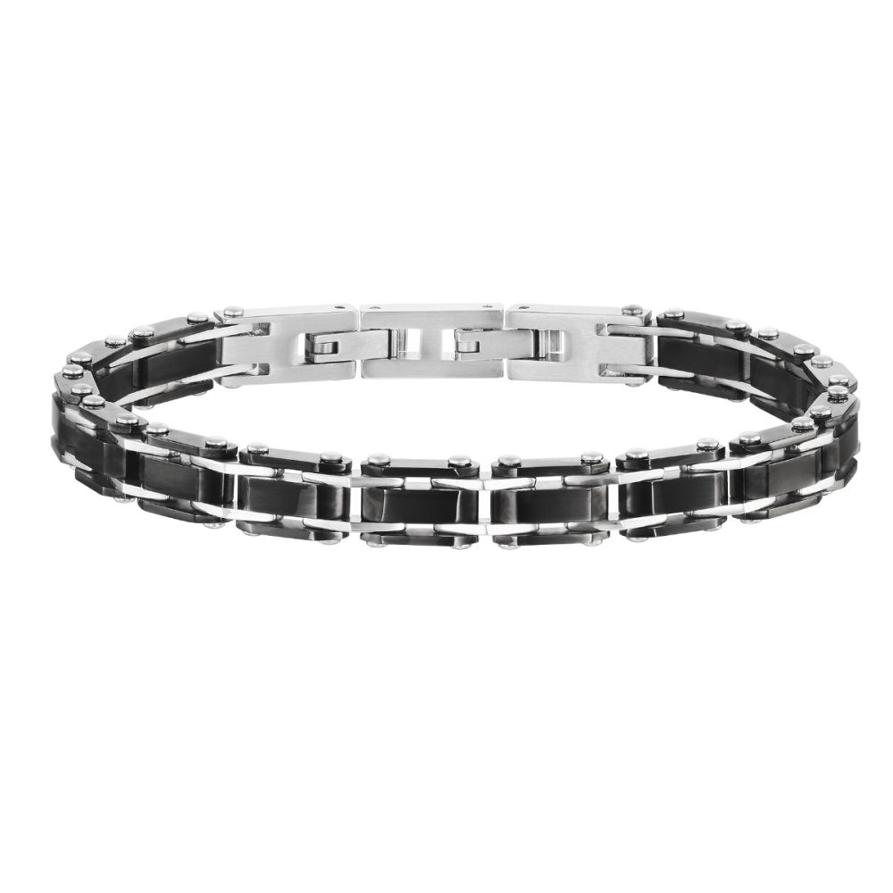 Stroili Bracciale Acciaio Bicolore Pvd Nero Man Code