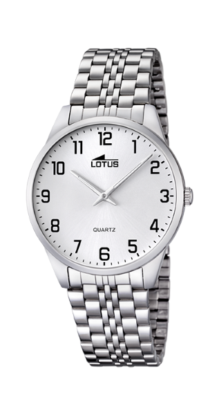 Lotus Orologio Uomo Solo Tempo Acciaio Quadrante Silver