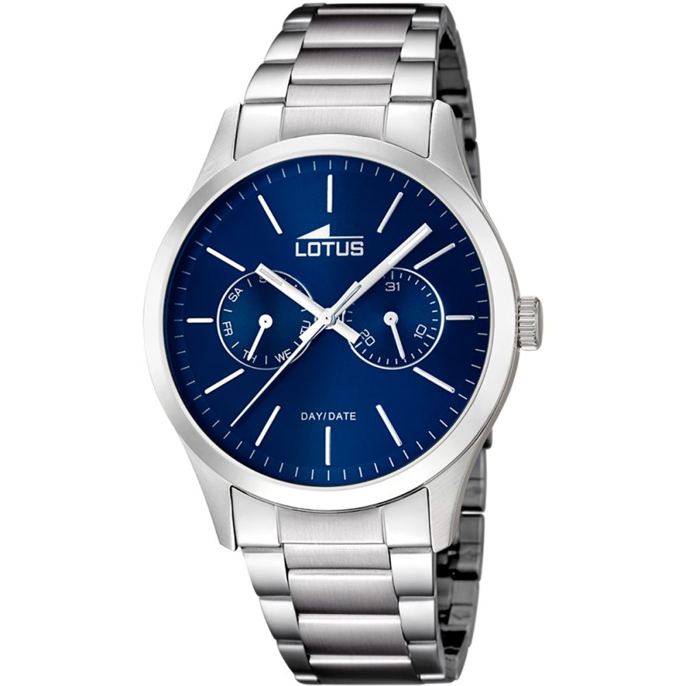 Lotus Orologio Day-Date Acciaio Quadrante Blu