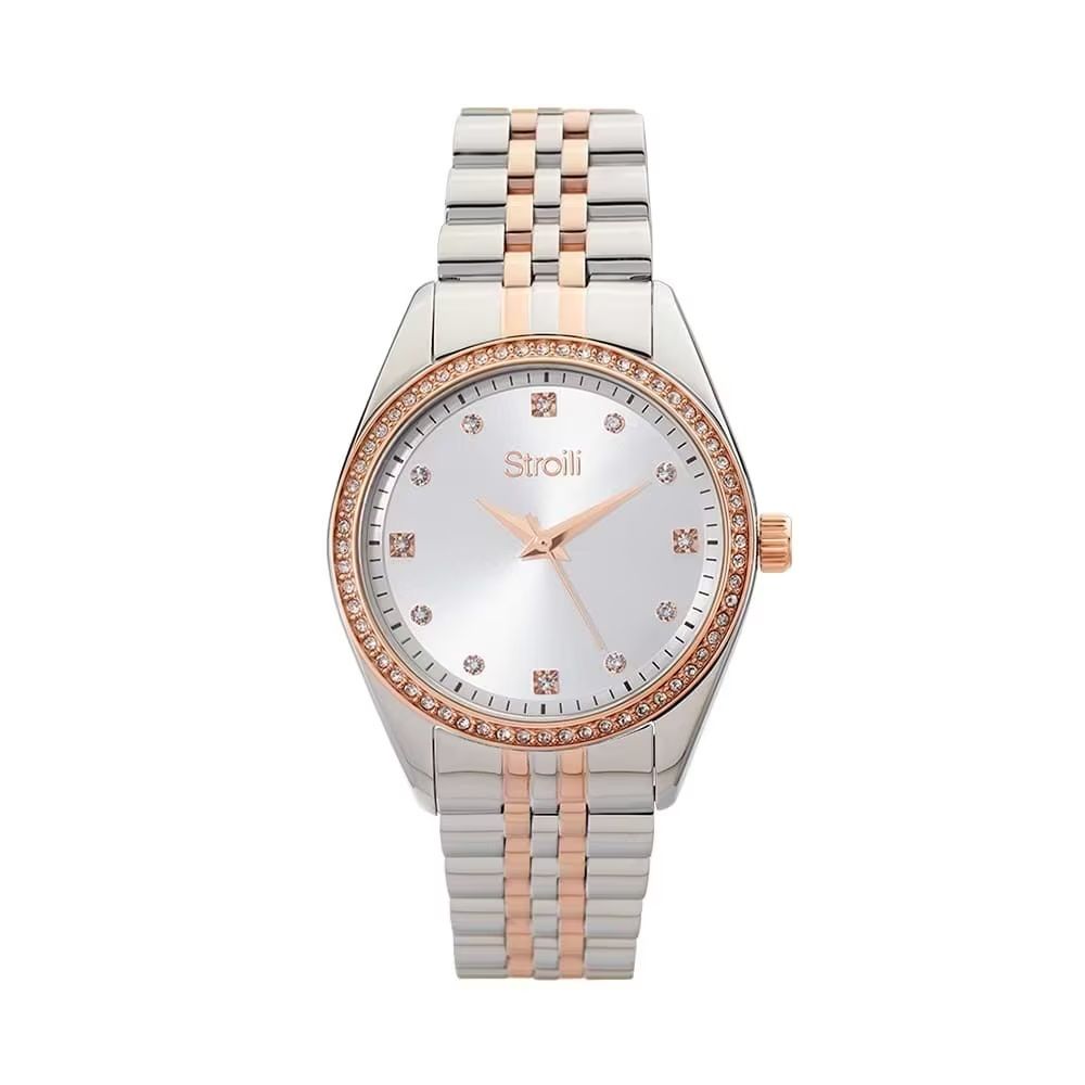 Stroili Orologio Acciaio Bicolore Solo Tempo Donna Quadrante Silver