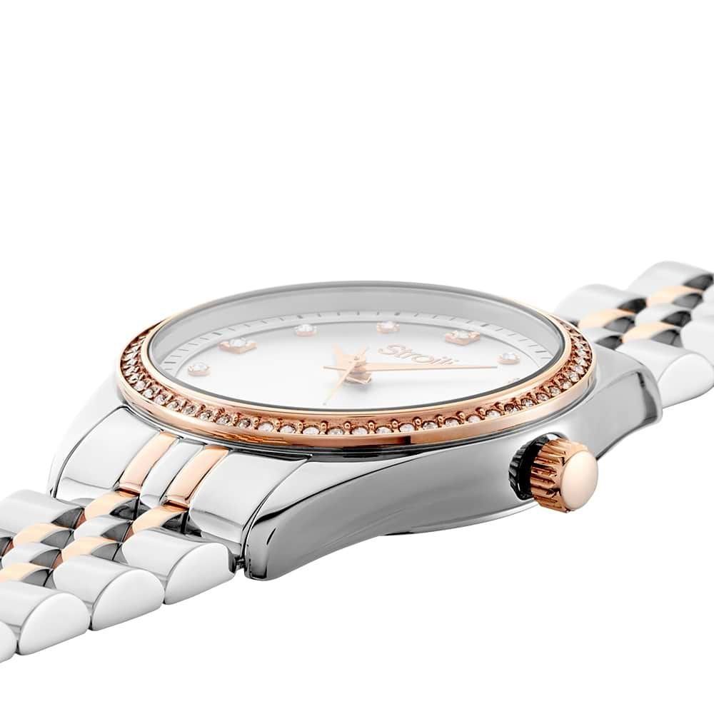 Stroili Orologio Acciaio Bicolore Solo Tempo Donna Quadrante Silver